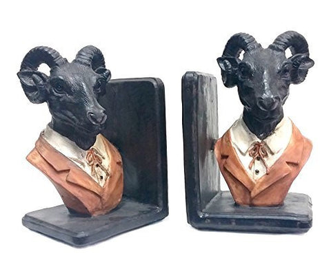 Bellaa Decorative Bookends English Gentleman Sheep Book Ends for Professional Gifts