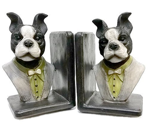 Bellaa Decorative Bookends English Gentleman Dog Book Ends for Professional Gifts