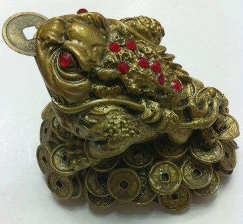 Three Legged Toad Money Frog Statue Figurine