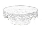 Metal Cake Stand Delicate Silver 10 Inch Vintage Design