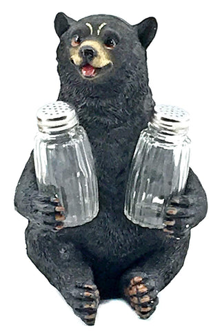 Bellaa 29448 Black Bear Salt and Pepper Shakers 8.5" Inches Wholesale Liquidation 12 Pcs. Case