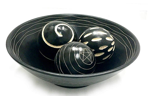 Bellaa Beautiful Decorative Artisan Deco Bowl and Ball Centerpiece