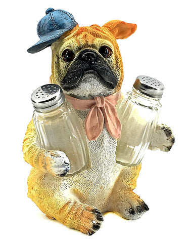 Bellaa 29257 Bulldog Salt Pepper Shakers Holder Safari Figurine Statue Leonine 8.5" Liquidation 12 Pcs. Case