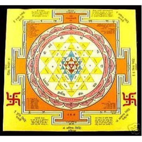 Sri Yantra Good Luck and Prosperity Hindu Sriyantra Amulets Mantra Tantra Ast...