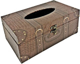 Bellaa 21819 Rectangle Tissue Box Holder Cover Dispenser Top Lid Handcrafted Wooden (Vintage Brown)