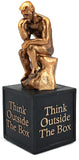 Bellaa 24674 Rodin's Thinker Bookends Set of 2 Think Outside The Box Bronze Set Innovative Idea Library Book Shelves Decor