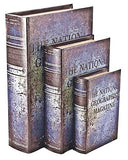 Bellaa 28106 Decorative Book Boxes Secret Storage Memory Antique Style Book Faux Set 3