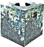 Bellaa 28304 Peacock Tissue Holder Paisley Decorative Vintage Design Square Hinged Refillable Box Cover