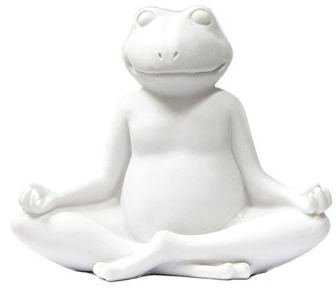 White Yoga Frog Ardha Padmasana Lotus Meditation Pose