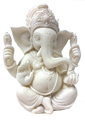 #1 the Blessing Statue of Lord Ganesh Ganpati Elephant Hindu God Made From Marble Powder in India