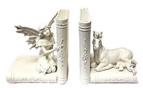 Bellaa Decorative Bookends Loving Fairy Unicorn Bookends Limited