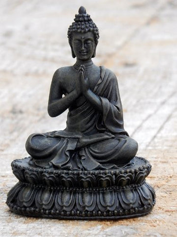 Beautiful Blessing Buddha Black Finished 4.5" Namaste
