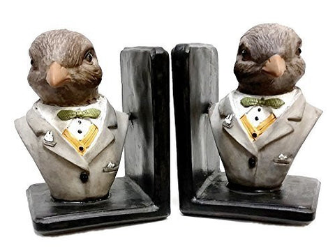 Bellaa Decorative Bookends English Officer Birds Book Ends Limited
