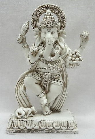 Rare Lord Ganesh Ganesha Beautiful Statues Hindu Good Luck God 4" White Statues