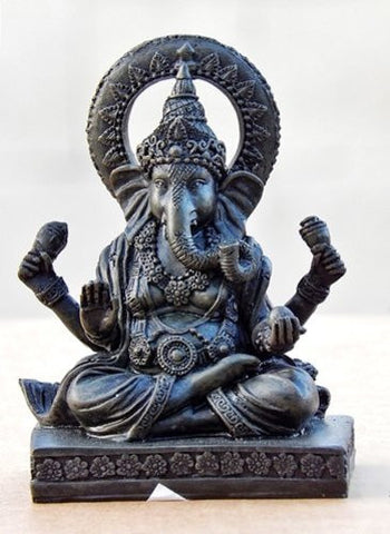 Rare Lord Ganesh Ganesha Beautiful Statues Hindu Good Luck God - Black Statues