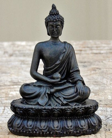 Beautiful Blessing Buddha Black Finished 4.5" Medicine