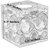 Bellaa 28281 Old World Map Tissue Box Cover Square Tissue Holder Pumping Paper Facial Napkin Case Dispenser