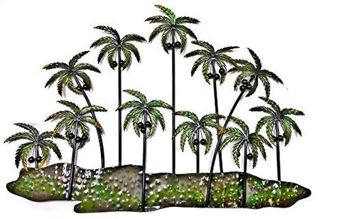 Palm Trees of Life Metal Wall Art Sculpture Home Decor Decoration 38"w, 25"h