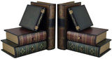 Bellaa Classic Wooden Book Bookends Library W/ Hidden Drawers