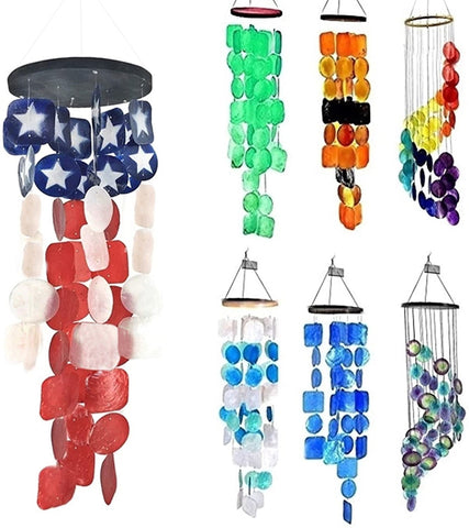 Bellaa 24834 American Flag Wind Chime USA Flag Outdoors Chimes Patio Decor 27 inch