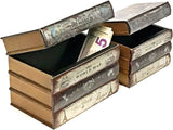 Bellaa 28236 Decorative Bookends Books Hidden Storage Box Book Ends Supports for Shelves Unique Design Set of 2 Wood 8 inch