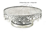 Metal Cake Stand Delicate Silver 10 Inch Vintage Design