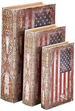 Bellaa 27970 Book Box American Flag USA Hidden Storage Secret Memory Keepsake Jewelry Trinket Cash Wedding Gift