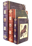 New Royal Horses Set of 3 Large Nesting Book Boxes, flux bookSet of three 13,10, 7 inches