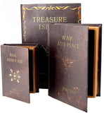 Bellaa 28182 Book Boxes War And Peace The Old Man and The Sea and A Farewell To Arms Set of 3