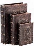 Bellaa 28199 Book Box Secret Storage Stash Designed Wood Flux Leather