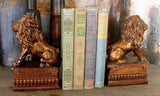 Bellaa Lion Bookend Pair Unique Table and Shelf Decor with Utility