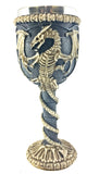 Medieval Dragon Skeleton Ossuary Goblet Wine Chalice Resin Body Stainless Steel by Bellaa