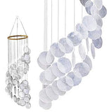 Bellaa 24537 Wind Chimes Garden Gifts Patio Wind Chimes  White 26 Inches